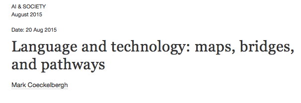 New article on language and technology in AI &&nbsp;Society